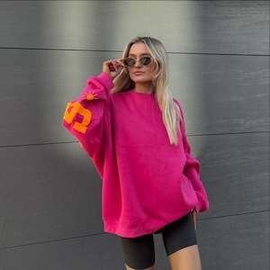 Harper & Harlow Oversized Vibes Sweat Pink/Orange