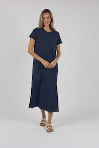 Humidity Basic Tee Dress Navy