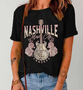 Womenswear: Nashville Rose Tee Black