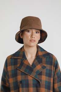 Thing Thing Reversible Bucket Hat Chocolate Plaid/Chocolate