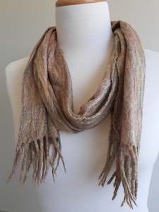 Handknitting - other than cardigan, pullover or similar: Merino Felted Scarf - Cinnamon