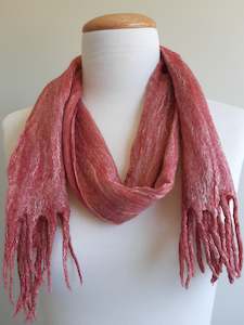 Merino Felted Scarf - Pomegranate