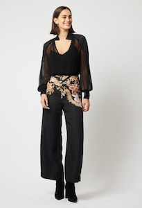 Empress Cupro Viscose Pant In Dragon Flower