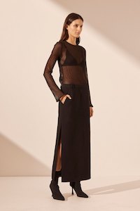 Clothing: Irene side split maxi skirt