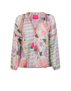 Clothing: Printed Blouse in Off White