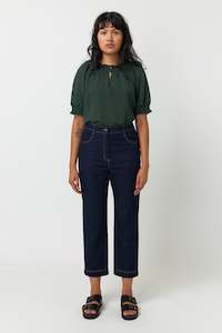 Clothing: Denim cropped trouser