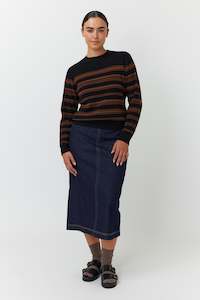 Waffle stripe jumper