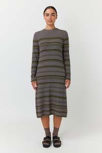 Waffle stripe dress