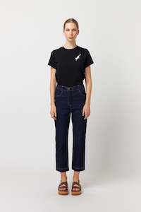 Denim cropped trouser