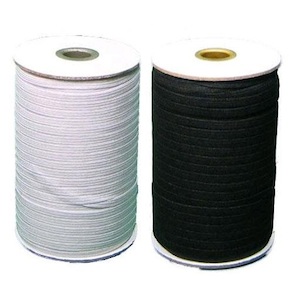 6mm Braided Elastic Range (Black & White) - Katipatch Patchwork & Quilting Boutique