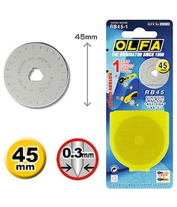 Rotary Cutter Blade 45mm Olfa Range (2 pack sizes) - Katipatch Patchwork & Q…