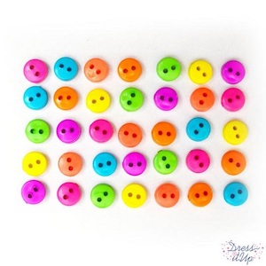 Dress It Up Buttons Round Neon - Katipatch Patchwork & Quilting Boutique