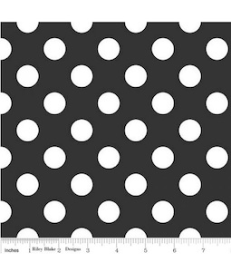 Black with White Spot - Katipatch Patchwork & Quilting Boutique