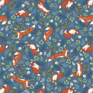 Forest Wonder - Foxes Blue - Katipatch Patchwork & Quilting Boutique