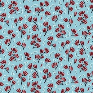 Fabrics textile: In Bloom - Harakeke Blue - Katipatch Patchwork & Quilting Boutique