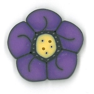 Violet Wildflower Button - Katipatch Patchwork & Quilting Boutique