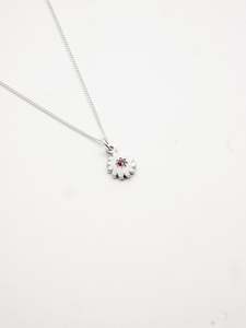 Dandelion Necklace ~ Silver & Pink Tourmaline