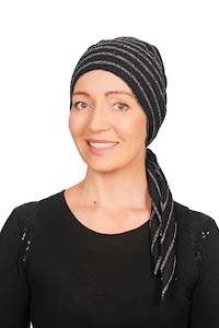 Sparkle Black Wrap n Twist Hat