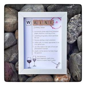 Kitchen Wall Art: DICTIONARY WINE Frame