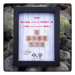 Feel Good Wall Art: MORSE LOVE Frame