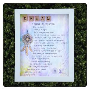 Feel Good Wall Art: A RECIPE FOR DREAMING Frame