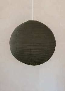 Globe Linen Lantern / Olive / 100cm