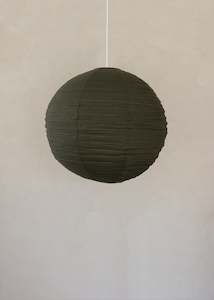 Globe Linen Lantern / Olive / 80cm