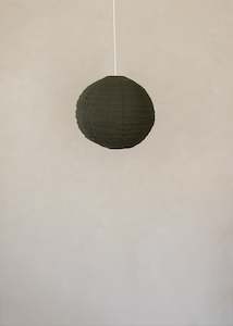 Globe Linen Lantern / Olive / 50cm