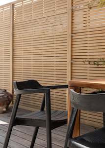 Bilbo Outdoor Slatted Dining Chair / Black