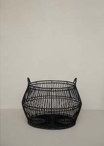 Rattan Basket Diamond / Charcoal