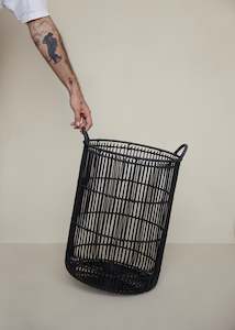 Rattan Basket Large / Charcoal