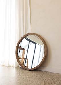 Furniture: Teak Aura Mirror 80cm / Natural