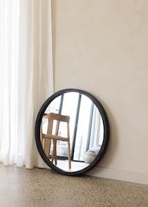 Furniture: Teak Aura Mirror 80cm / Black