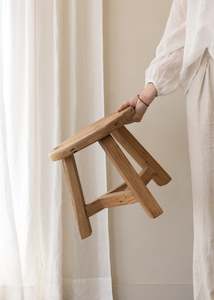 Rustic Triangle Stool 45cm / Natural