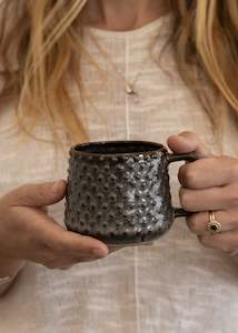 Furniture: Dots Stoneware Mug / Petrol