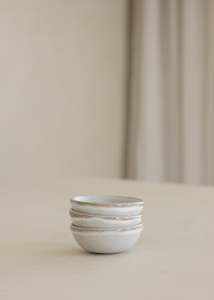 Breakfast In Bed Condiment Bowls Set 3 / Snow