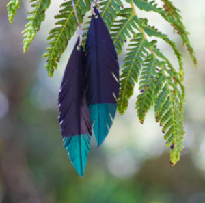 Blue tip earring