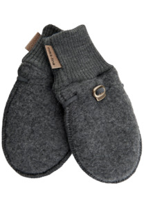 Baby wear: Mikk-Line | Brushed Wool Mittens Anthracite