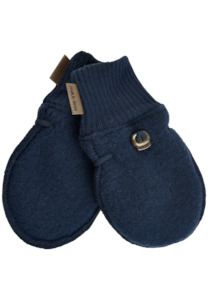 Mikk-Line | Brushed Wool Mittens Blue Nights