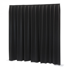 P&D curtain 330(w) x300(h) cm black MGS 175 g/m2 pleated