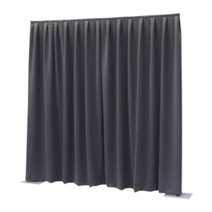 P&D curtain 330(w) x 400cm(h) dark grey Dimout 260 g/m2 pleated