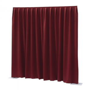 P&D curtain 330(w) x 400cm(h) cm red Dimout 260 g/m2 pleated