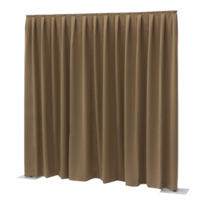 P&D curtain 330(w) x 400cm(h) cm brown Dimout 260 g/m2 pleated