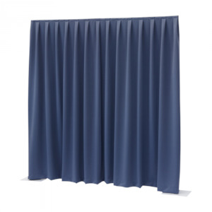 P&D curtain 330(w) x 400cm(h) cm blue Dimout 260 g/m2 pleated