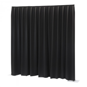 P&D curtain 330(w) x 400cm(h) cm black Dimout 260 g/m2 pleated