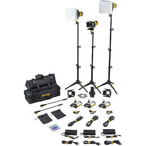 Rental of theatrical equipment: Dedolight 3 Light MICRO LED Kit bicolor - Basic (3x DLED3 TURBO LED) AC/DC