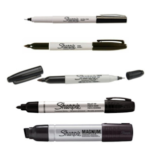 Rental of theatrical equipment: Sharpie Black Permanent Marker - Various Tips