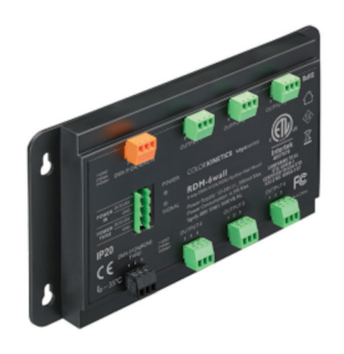 Din Rail / Wall Mount 6 Way Hard Wired DMX/RDM Splitter