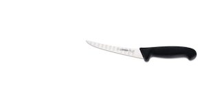 Products: Boning Knife Scalloped edge Medium Flex, 15cm, Giesser - Black Handle (2505wwl 15) - Kentmaster New Zealand