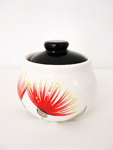 Keriblue Ceramics: Keriblue Ceramics Sugar Bowl – White Pohutakawa